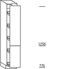 Hoge apothekerskast 208 cm hoog, 2 gekoppelde deuren, 5 verstelbare inhaaktableau's