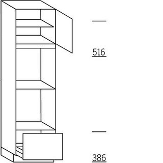 Systemat 'greeploos' Hoge kast voor oven - 208 cm