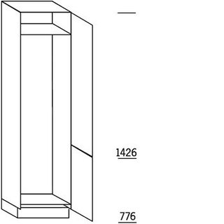 Greeploos Hoge kast voor koeler - hoogte 221 cm