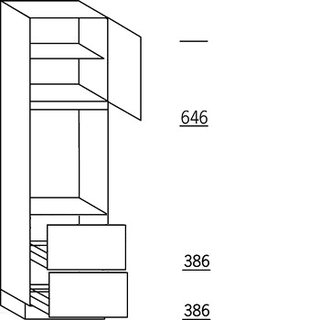 Systemat 'met greep' Hoge kast voor oven - 208 cm
