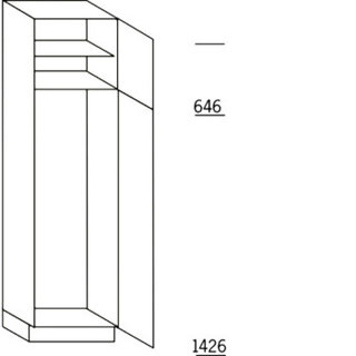Greep op front Hoge kast voor koeler - hoogte 208 cm