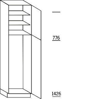 Met greep Hoge kast voor koeler - hoogte 221 cm