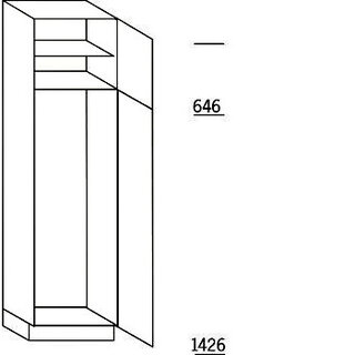 Greeploos Hoge kast voor koeler - hoogte 208 cm