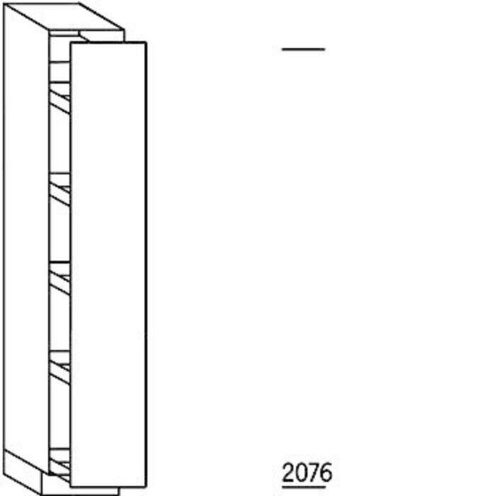 HÄCKER Systemat Hoge keukenkast 208 cm hoog, 1 doorlopende deur, 5 verstelbare inhaaktableau's