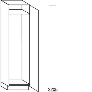 Systemat 'met greep' Hoge kast voor koeler - hoogte 221 cm