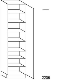 Systemat 'met greep' Hoge kast voor servies - 221 cm