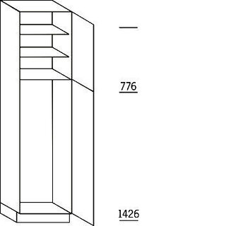 Greeploos Hoge kast voor koeler - hoogte 221 cm