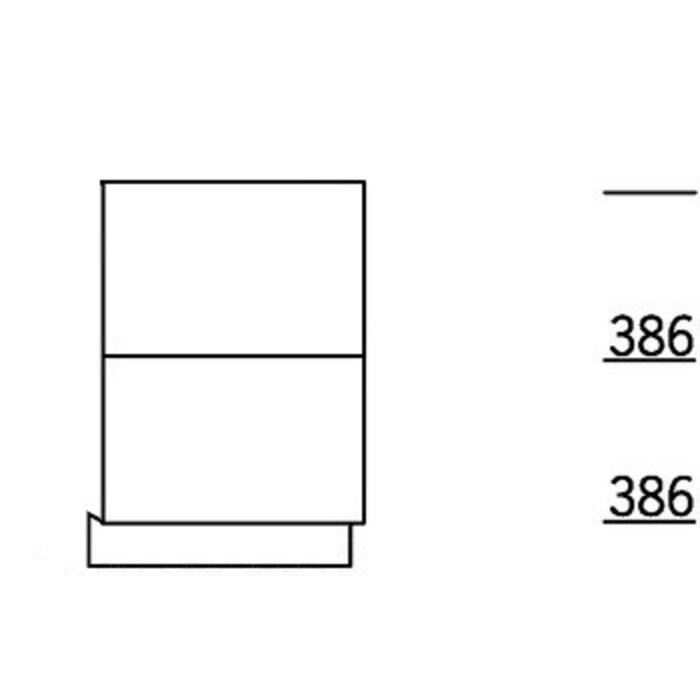 HÄCKER Systemat Gedeeld front voor op een vaatwasser