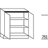 Ondiepe onderkast, 2 deuren, 2 legplanken