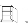 Ondiepe onderkast, 1 deur, 2 legplanken