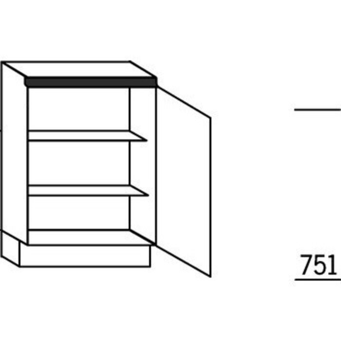 Systemat 'greeploos' Ondiepe onderkast met deur