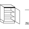 Onderkast, 1 deur, 2 legplanken
