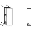 Onderkast, 1 uittrekbare korf, 2 verstelbare plateau's