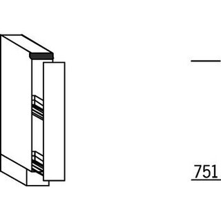 Systemat 'greeploos' Onderkast met uittrekfront - hoogte 78 cm
