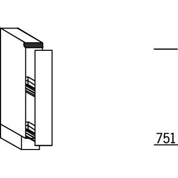 Systemat 'greeploos' Onderkast met uittrekfront