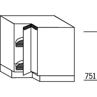 HÄCKER Systemat 'greeploos' Hoekonderkast met carrousel