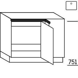 Systemat 'greeploos' Hoekonderkast voor spoelbak