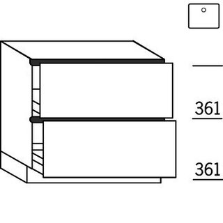 Greeploos Onderkast met korven voor spoelbak - hoogte 78 cm
