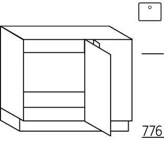 HÄCKER Systemat 'met greep' Hoekonderkast voor spoelbak