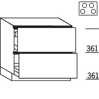 HÄCKER Systemat 'greeploos' Onderkast voor kookplaat
