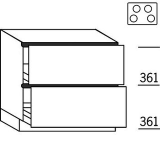 Greeploos Onderkast voor kookplaat - hoogte 78 cm