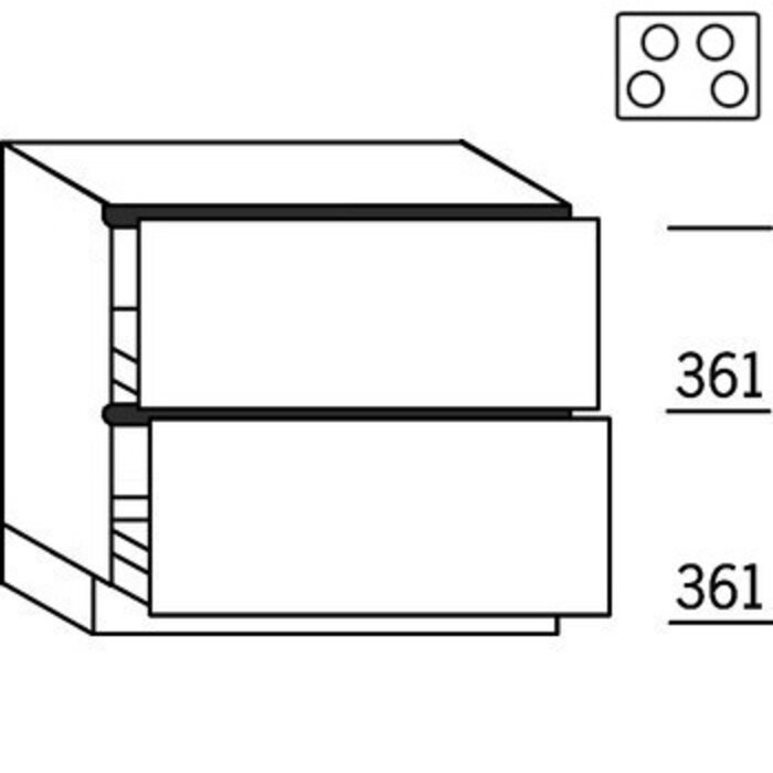 Greeploos Onderkast voor kookplaat