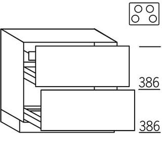 HÄCKER Systemat 'met greep' Onderkast voor kookplaat