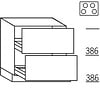 Onderkast voor kookplaat, 2 korven