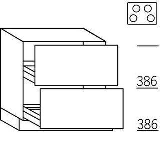 Systemat 'met greep' Onderkast voor kookplaat - hoogte 78 cm