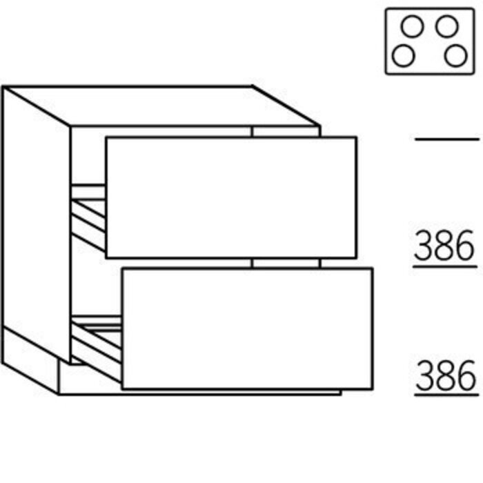 Systemat 'met greep' Onderkast voor kookplaat