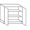 Onderkast, 2 deuren tot op de vloer, 2 legplanken