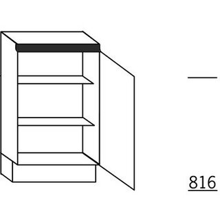 Greeploos Ondiepe onderkast met deur - hoogte 84,5 cm