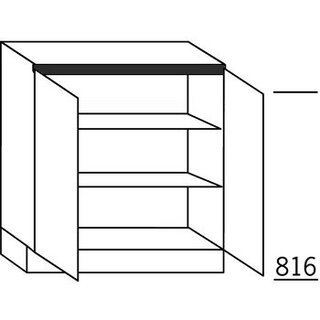 HÄCKER Systemat 'greeploos' Ondiepe onderkast met deuren