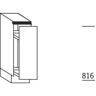 Greeploos Onderkast met uittrekfront - hoogte 84,5 cm