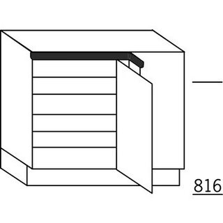 Systemat 'greeploos' Hoekonderkast met legplanken