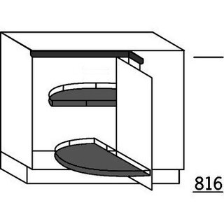 HÄCKER Systemat 'greeploos' Hoekonderkast met draaibodems