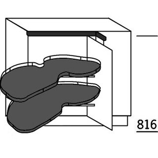 HÄCKER Systemat 'greeploos' Hoekonderkast met Le Mans zwenkbodems