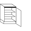 Onderkast, 1 deur tot op de vloer, 2 legplanken