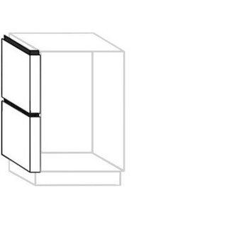 Greeploos Frontafsluitwand gedeeld 5 cm breed naast greeploze onderkast