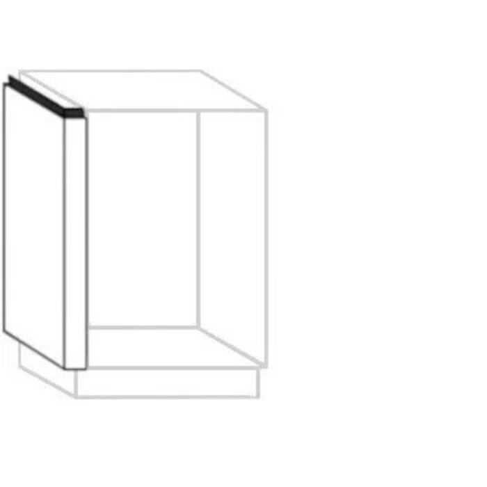 Greeploos Frontafsluitwand 5 cm breed naast greeploze onderkast