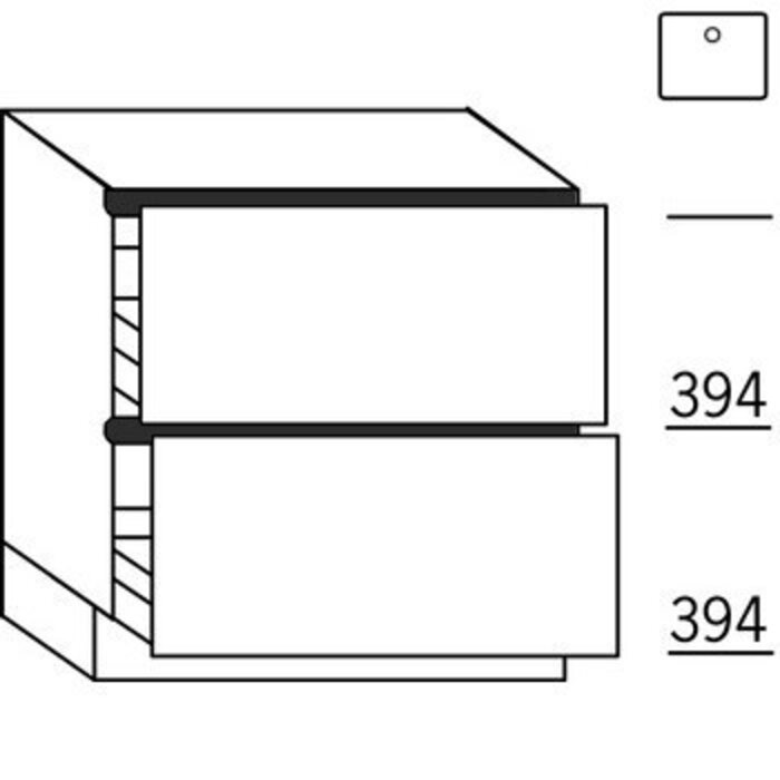 Systemat 'greeploos' Onderkast met korven voor spoelbak