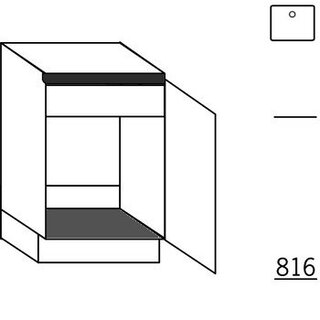 Greeploos Onderkast voor spoelbak - hoogte 84,5 cm