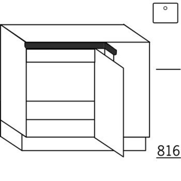 Greeploos Hoekonderkast voor spoelbak