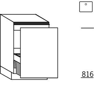 Greeploos Onderkast voor spoelbak met afvalbak - hoogte 84,5 cm