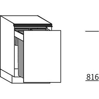 Systemat 'greeploos' Onderkast met afvalbak - hoogte 84,5 cm