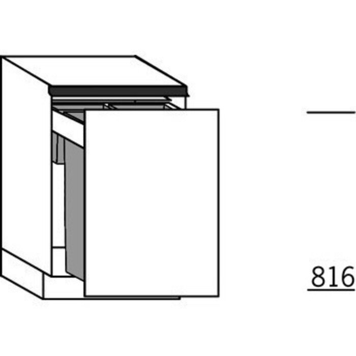 Systemat 'greeploos' Onderkast met uittrekbaar afvalsysteem