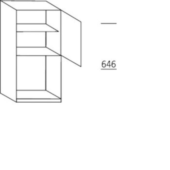 Systemat 'met greep' Opzetkast voor vaatwasser, 1 deur, 1 inbouwnis, 1 vaste blende, 1 legplank