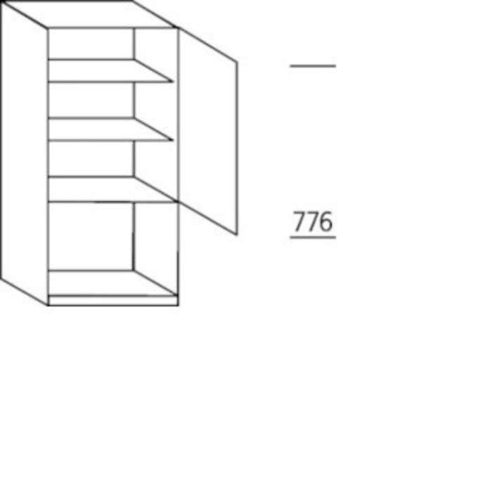 HÄCKER Systemat Opzetkast voor vaatwasser, 1 deur, 1 inbouwnis, 1 vaste blende, 2 legplanken