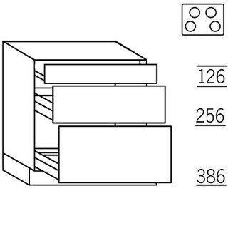 Systemat 'met greep' Onderkast voor kookplaat