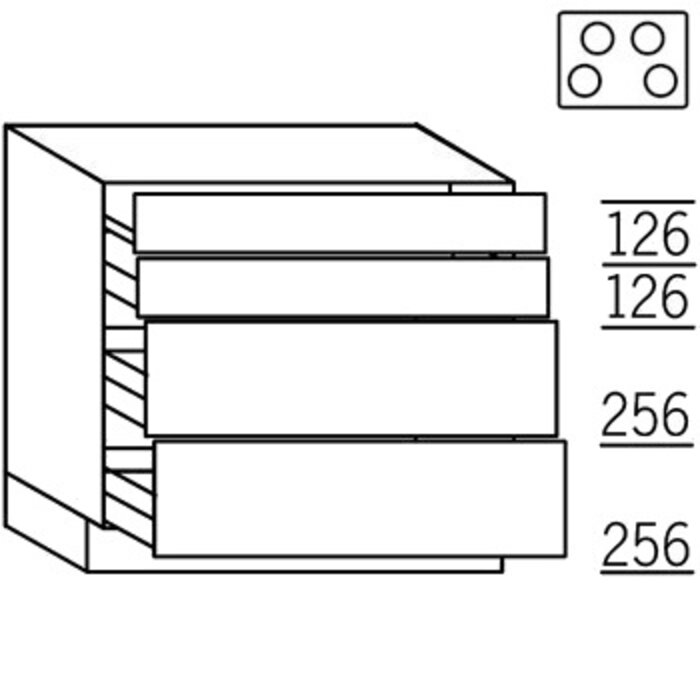 Systemat 'met greep' Onderkast voor kookplaat